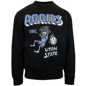 Tys Dyes USU Aggies Skeleton Basketball Unisex Crew Sweatshirt black